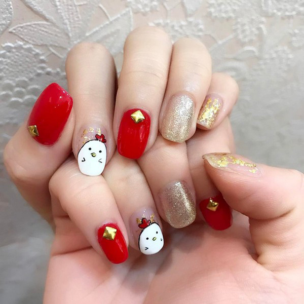 靚麗的紅色美甲，讓你美美過(guò)春節(jié)！